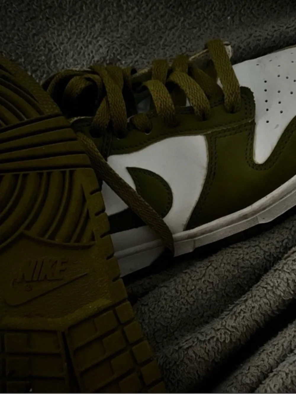 Nike Low-Top Sneakers in Olive and White